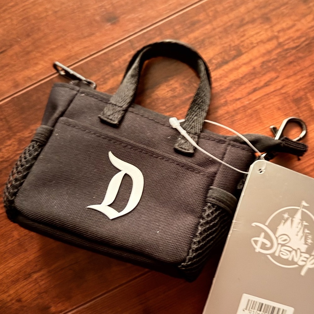 DISNEY PARKS MICRO MINI TOTE BLACK KEYCHAIN CHARM